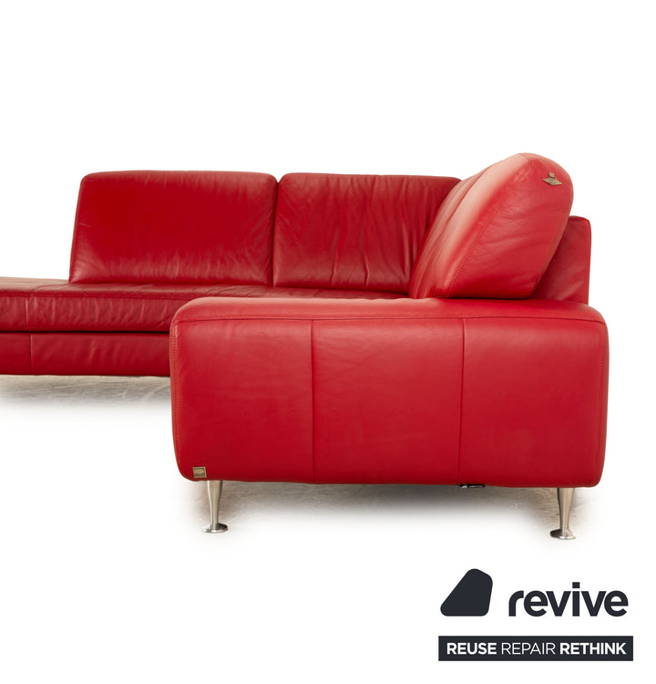 Willi Schillig corner sofa leather red