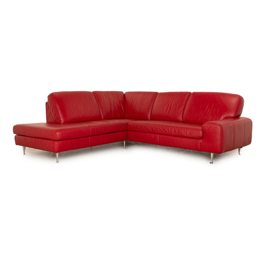 Willi Schillig corner sofa leather red