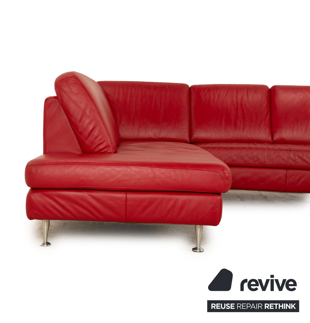 Willi Schillig corner sofa leather red