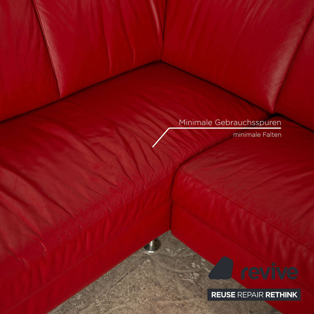 Willi Schillig corner sofa leather red