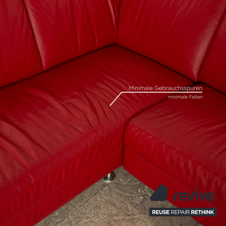 Willi Schillig corner sofa leather red