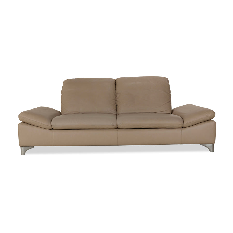 Willi Schillig Enjoy Leder Dreisitzer Beige Braun Sofa Couch manuelle Funktion
