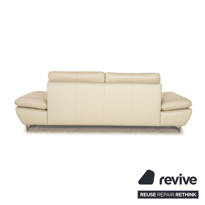 Willi Schillig Enjoy leather three-seater cream manual function sofa couch