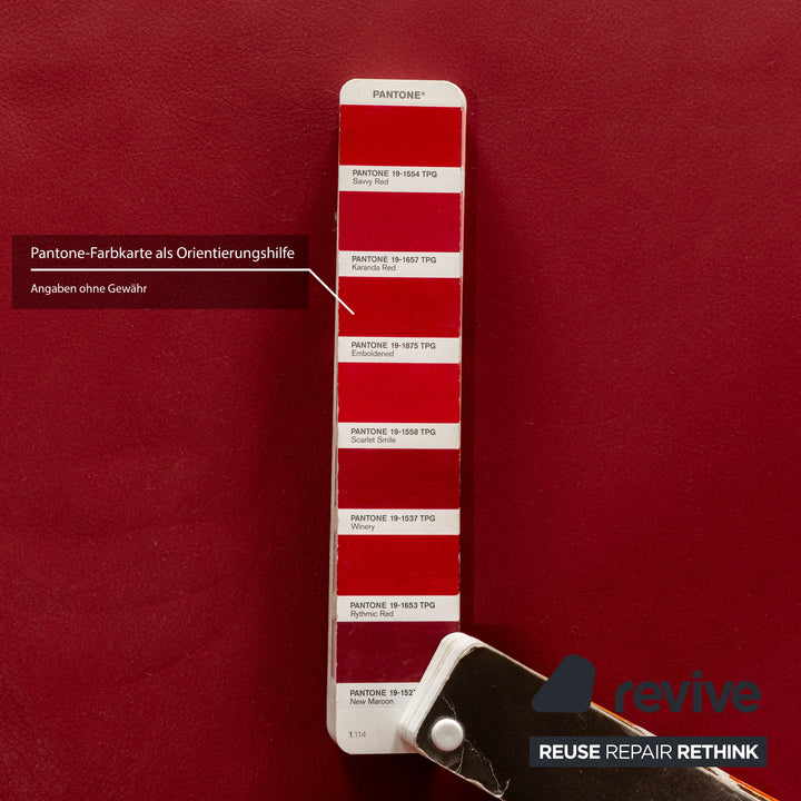 Willi Schillig Enjoy Leather Corner Sofa Red Manual Function Sofa Couch