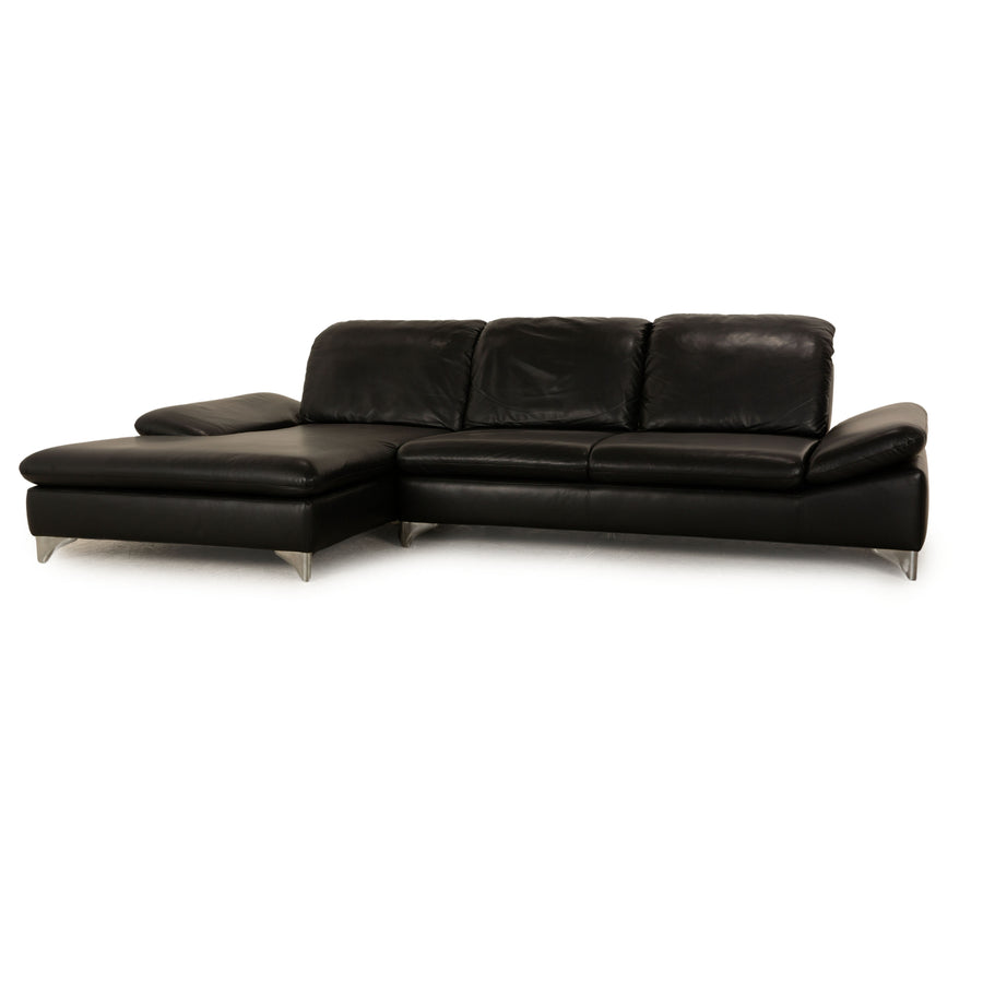 Willi Schillig Enjoy Leather Corner Sofa Black Recamiere Left Sofa Couch manual function