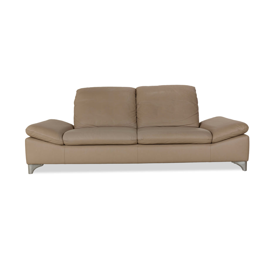 Willi Schillig Enjoy Leder Zweisitzer Beige Braun Sofa Couch manuelle Funktion