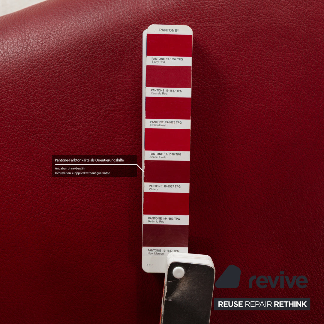 Willi Schillig Enjoy Leather Two-Seater Red Manual Function Sofa Couch