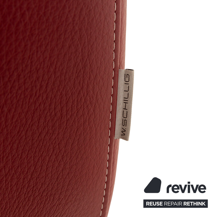 Willi Schillig Enjoy Leather Two-Seater Red Manual Function Sofa Couch