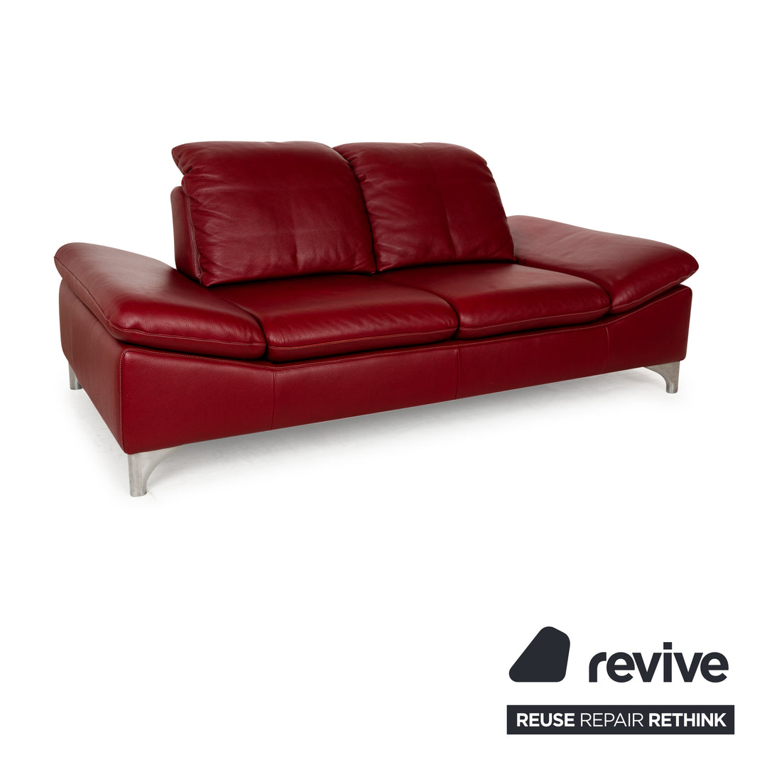 Willi Schillig Enjoy Leder Zweisitzer Rot manuelle Funktion Sofa Couch