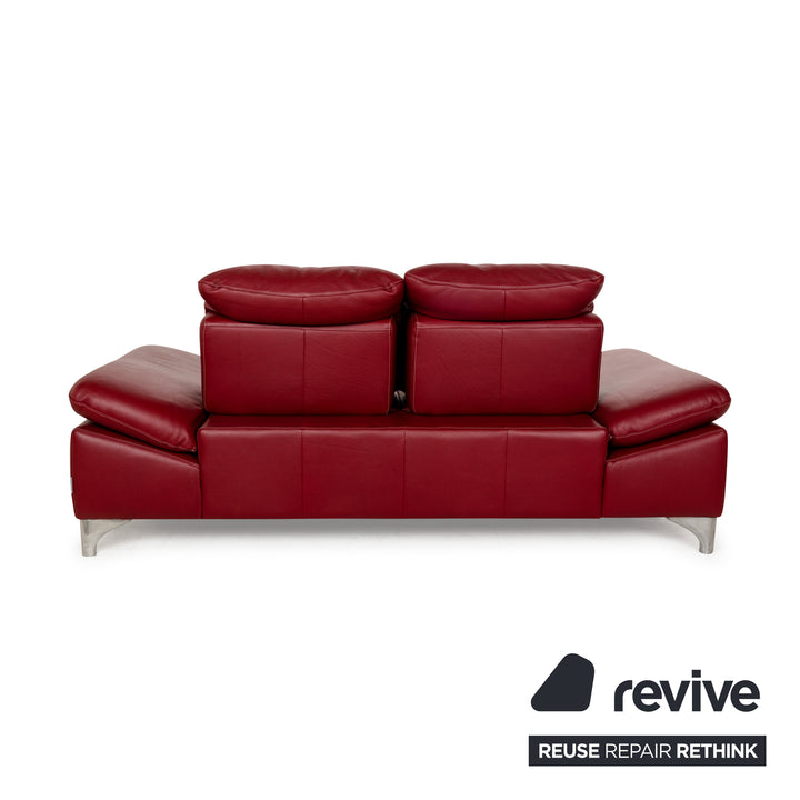 Willi Schillig Enjoy Leather Two-Seater Red Manual Function Sofa Couch