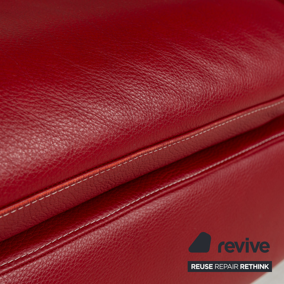 Willi Schillig Enjoy Leather Two-Seater Red Manual Function Sofa Couch