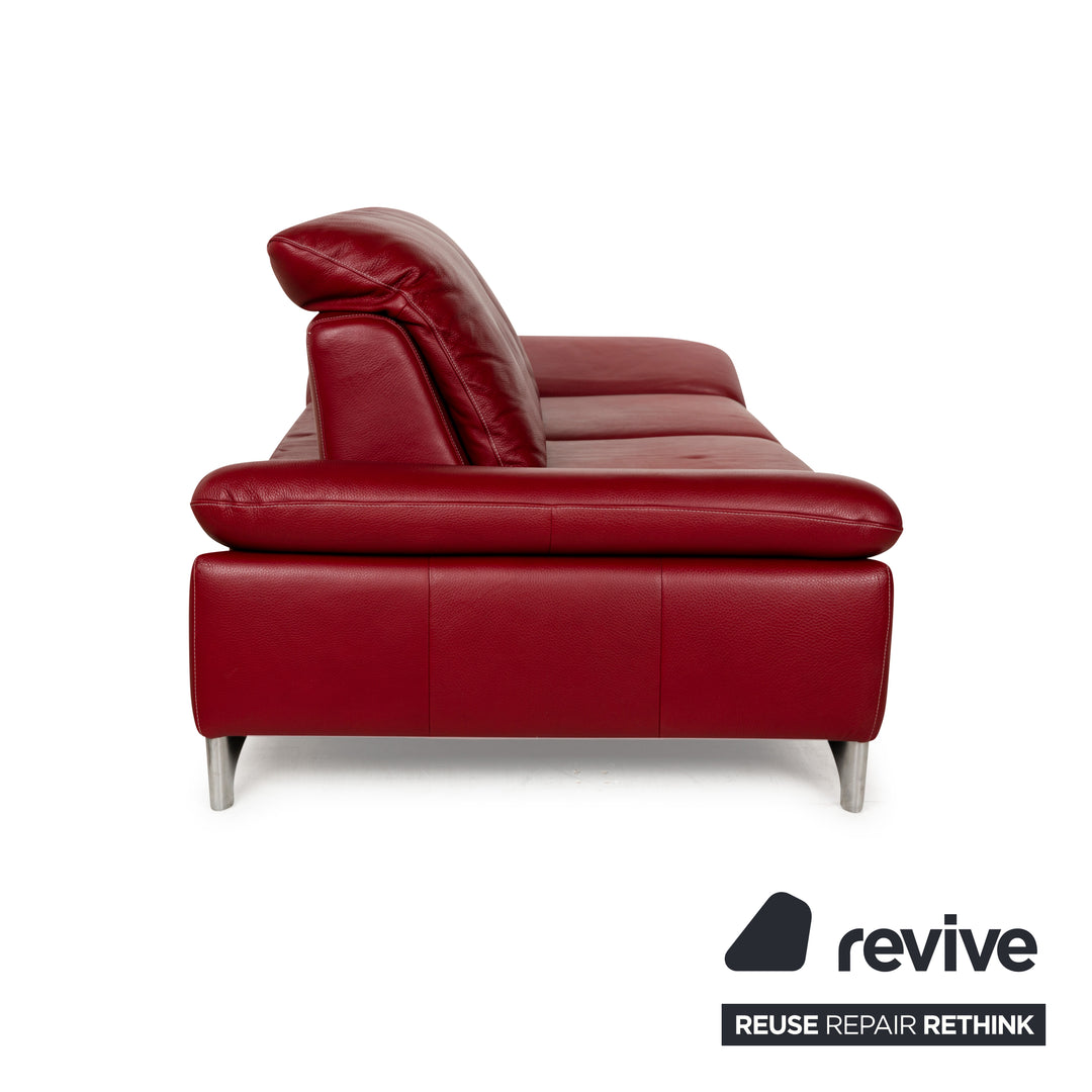Willi Schillig Enjoy Leather Two-Seater Red Manual Function Sofa Couch