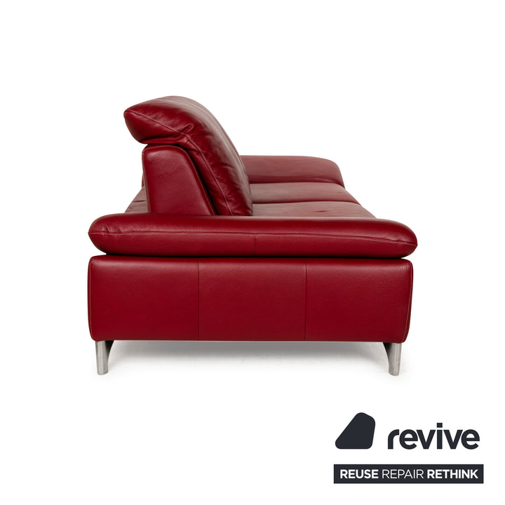 Willi Schillig Enjoy Leather Two-Seater Red Manual Function Sofa Couch