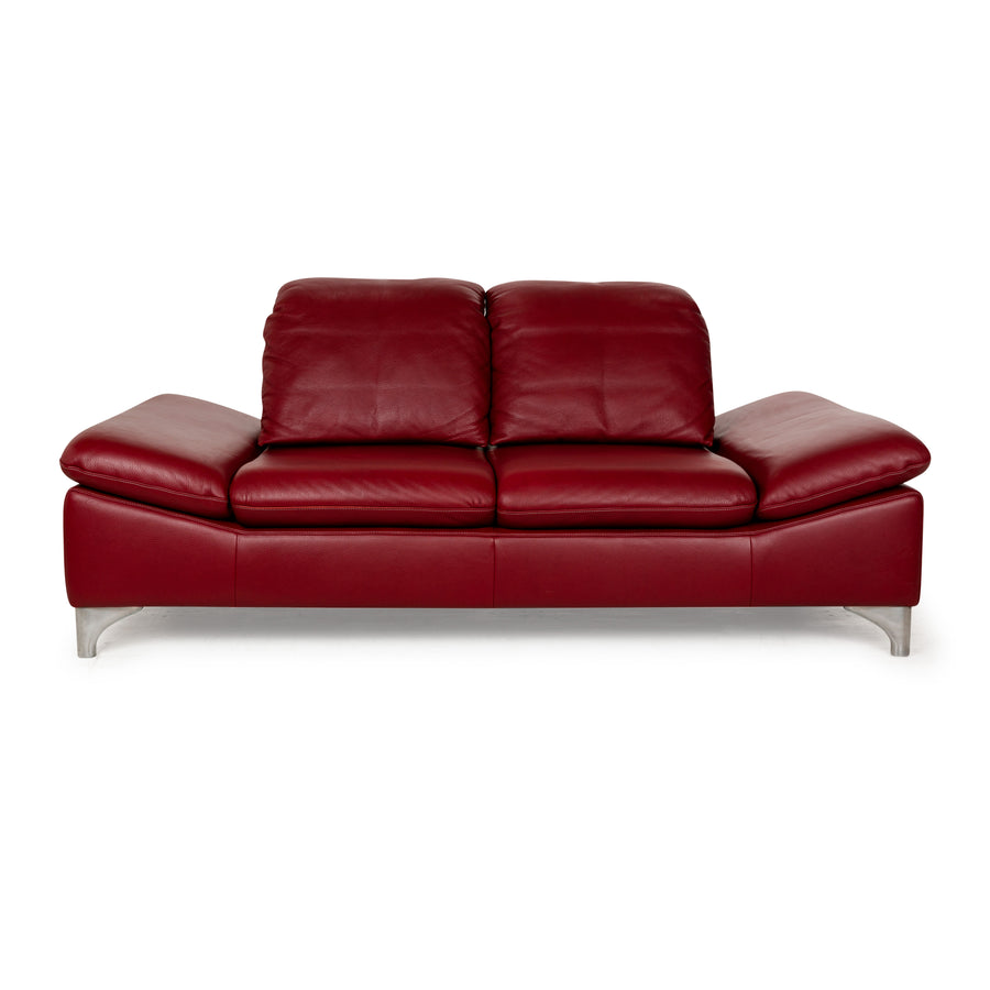 Willi Schillig Enjoy Leather Two-Seater Red Manual Function Sofa Couch