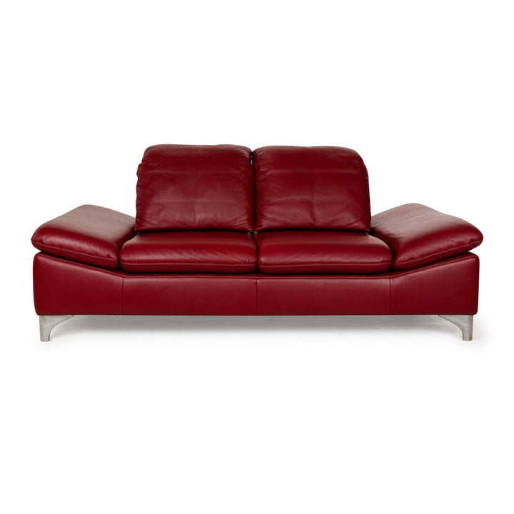 Willi Schillig Enjoy Leder Zweisitzer Rot manuelle Funktion Sofa Couch