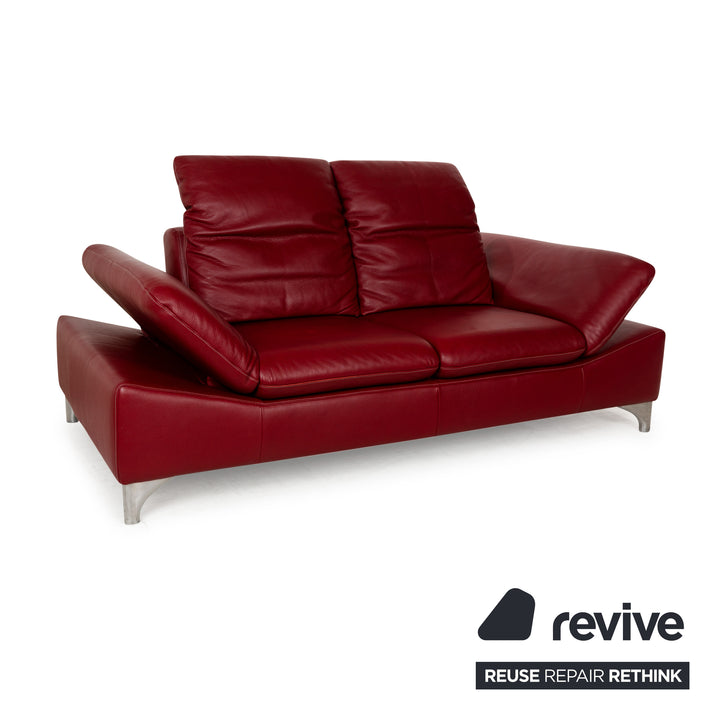 Willi Schillig Enjoy Leder Zweisitzer Rot manuelle Funktion Sofa Couch