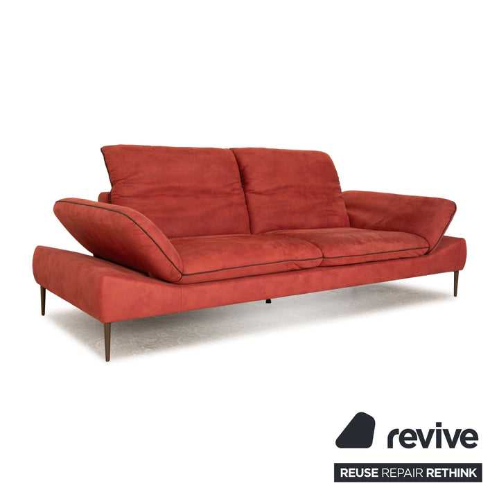 Willi Schillig Enjoy fabric three-seater red manual function