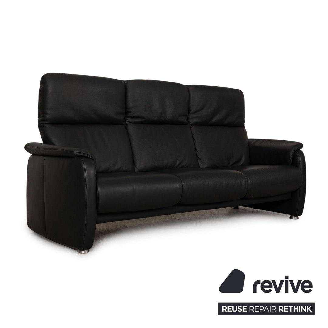 Willi Schillig Ergoline Dreisitzer Longlife Leder Sofa Anthrazit Couch