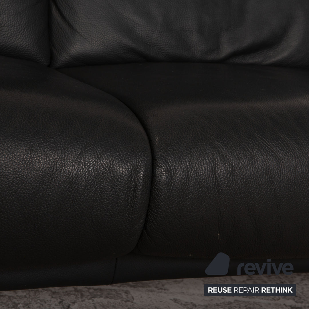 Willi Schillig Ergoline Dreisitzer Longlife Leder Sofa Anthrazit Couch