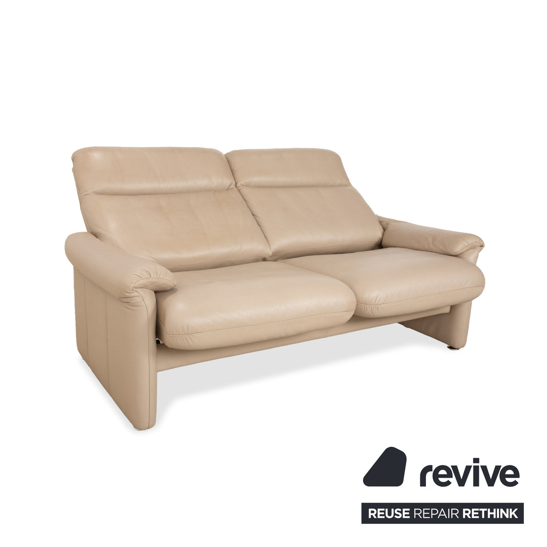 Willi Schillig Ergoline Cuir 1x Trois places 1x Deux places 1x Fauteuil 1x Tabouret Crème Beige Canapé Canapé