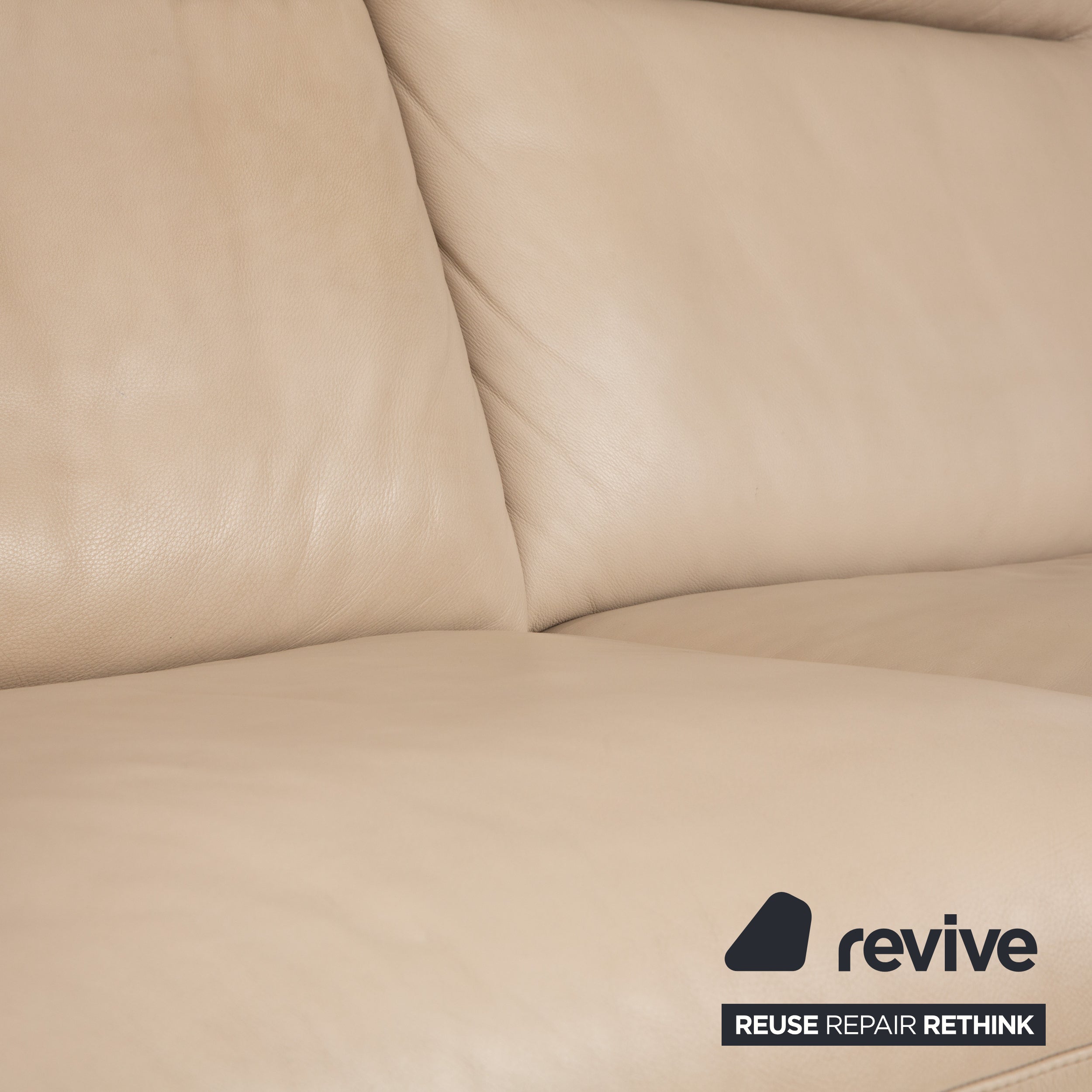Willi Schillig Ergoline Leder 1x Dreisitzer 1x Zweisitzer 1x Sessel 1x Hocker Creme Beige Sofa Couch