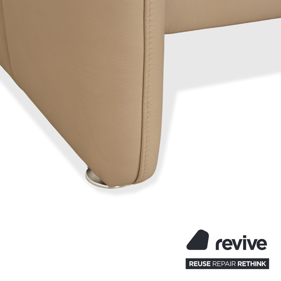 Willi Schillig Ergoline Leder 1x Dreisitzer 1x Zweisitzer 1x Sessel 1x Hocker Creme Beige Sofa Couch
