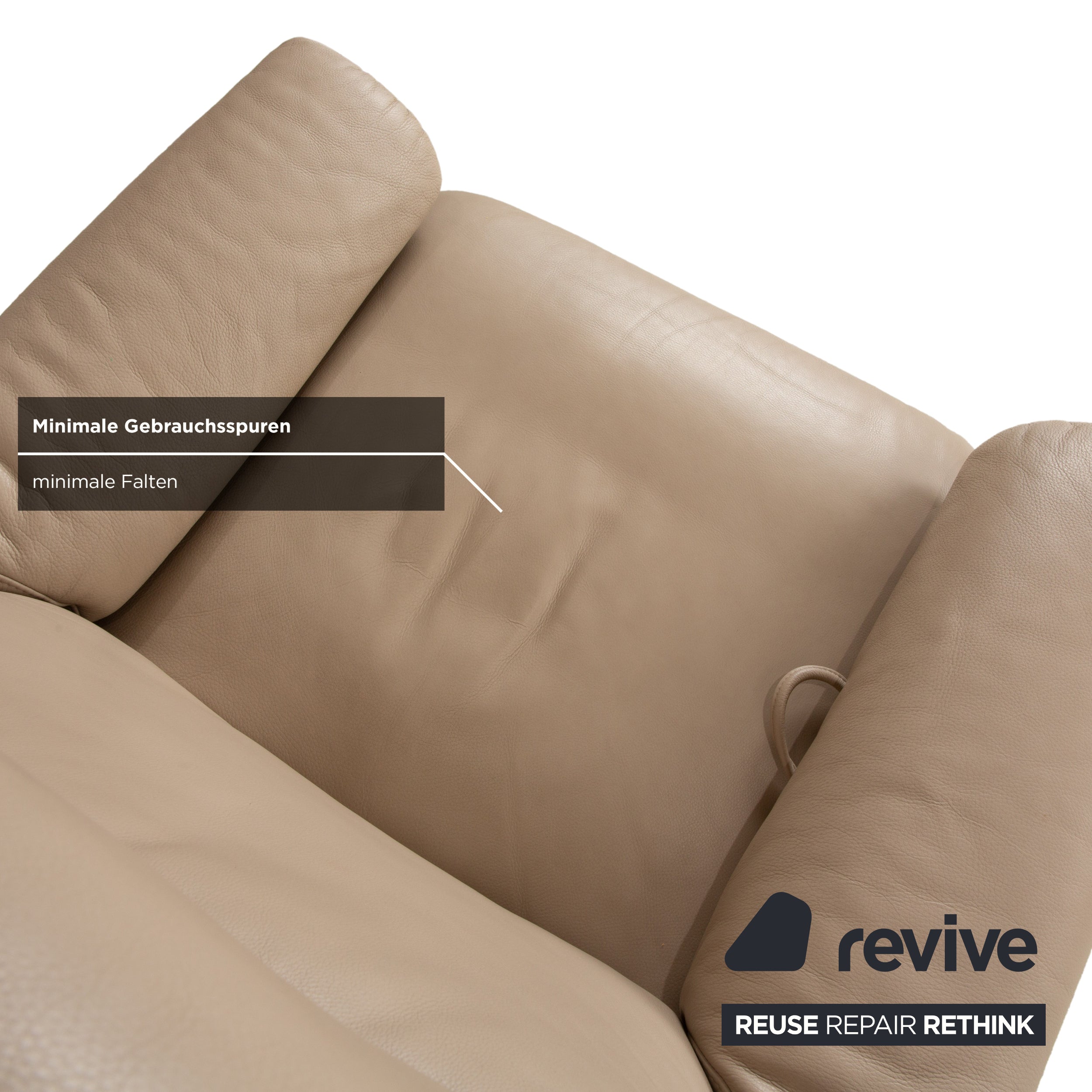 Willi Schillig Ergoline Leder 1x Dreisitzer 1x Zweisitzer 1x Sessel 1x Hocker Creme Beige Sofa Couch