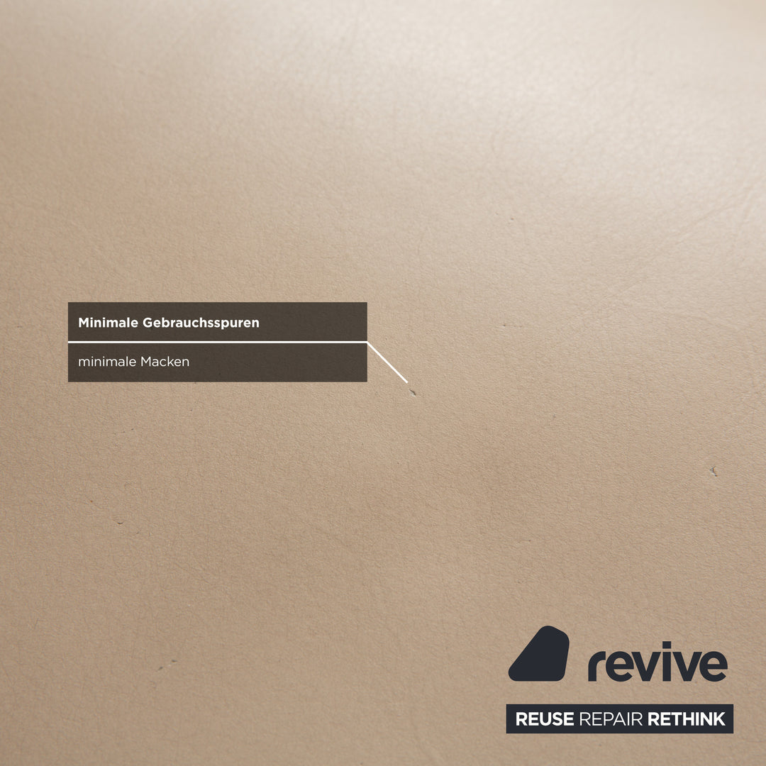 Canapé trois places en cuir Ergoline de Willi Schillig, couleur crème et beige