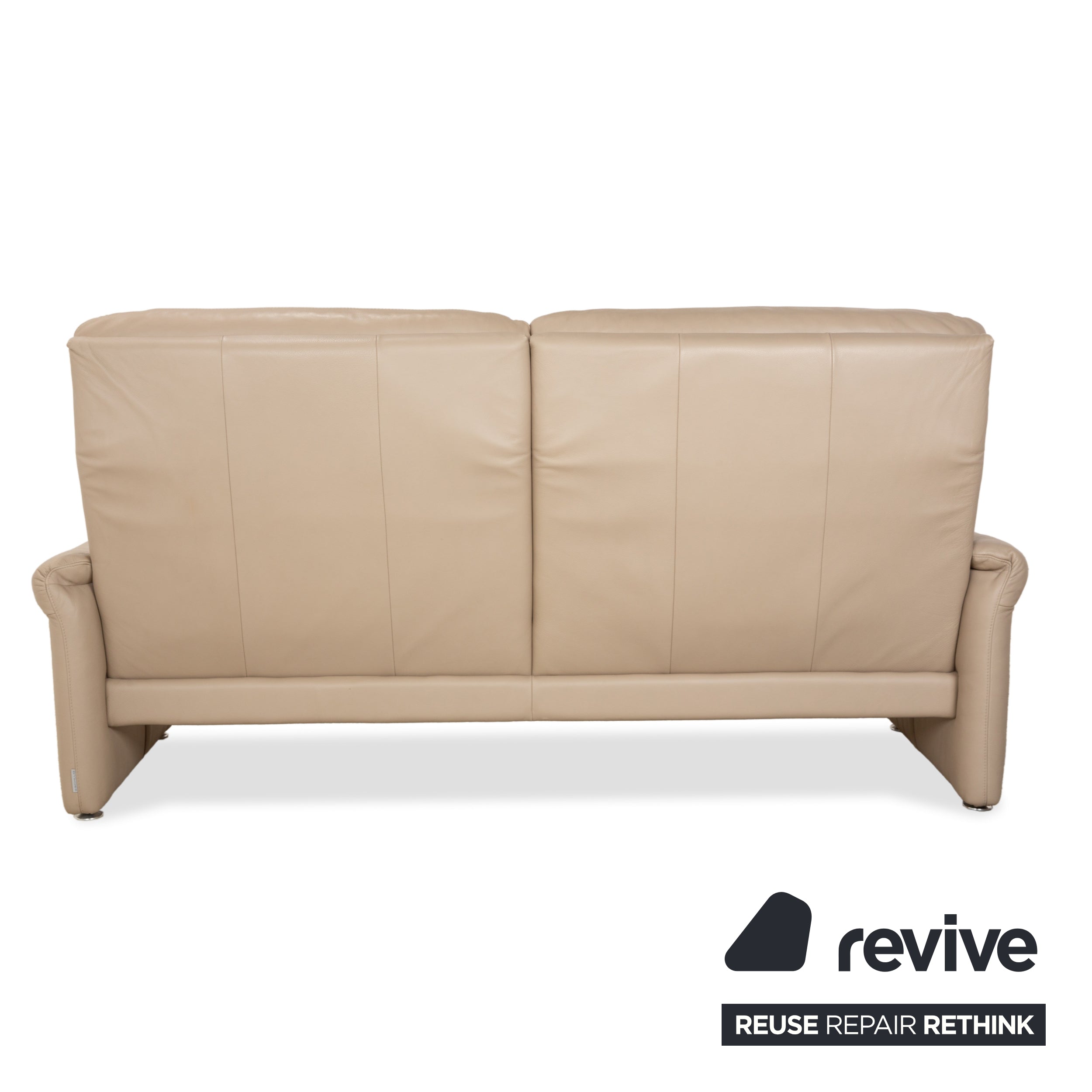 Willi Schillig Ergoline Leder Dreisitzer Creme Beige Sofa Couch
