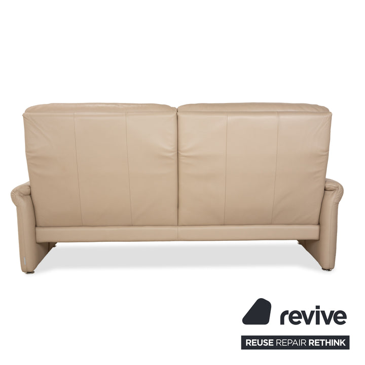 Canapé trois places en cuir Ergoline de Willi Schillig, couleur crème et beige