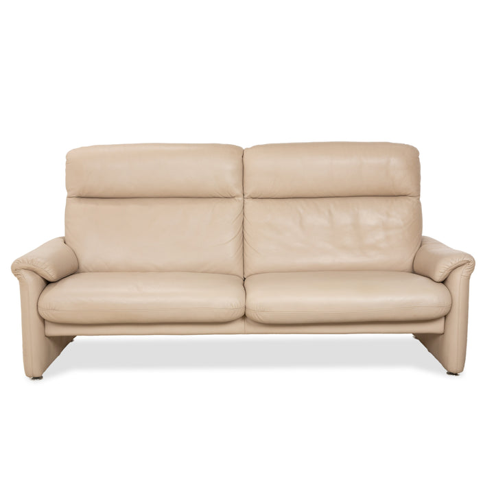 Canapé trois places en cuir Ergoline de Willi Schillig, couleur crème et beige