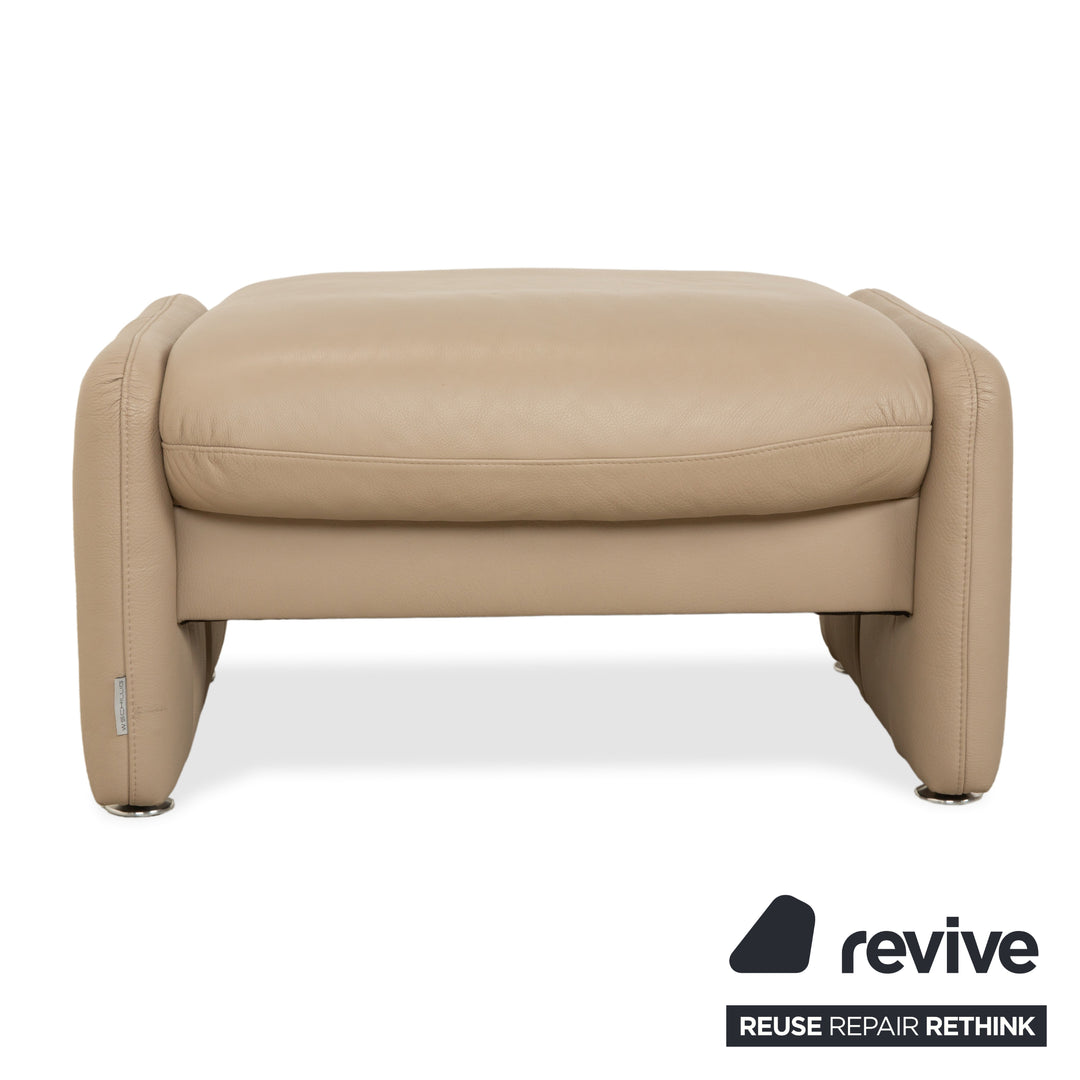 Willi Schillig Ergoline Leather Stool Cream Beige