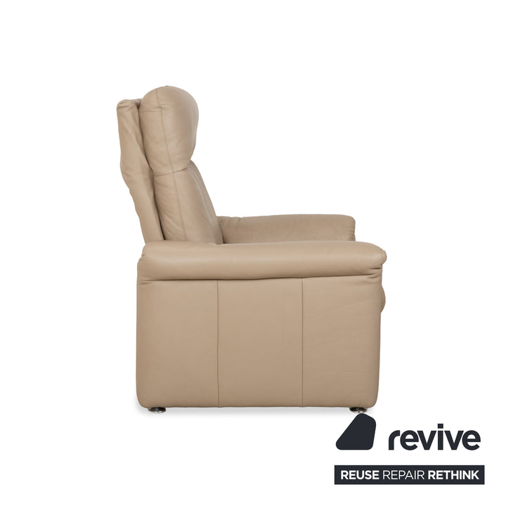 Willi Schillig Fauteuil Ergoline en cuir beige crème fonction manuelle