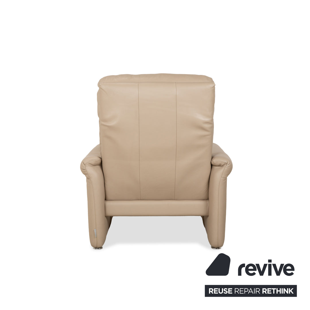 Willi Schillig Fauteuil Ergoline en cuir beige crème fonction manuelle