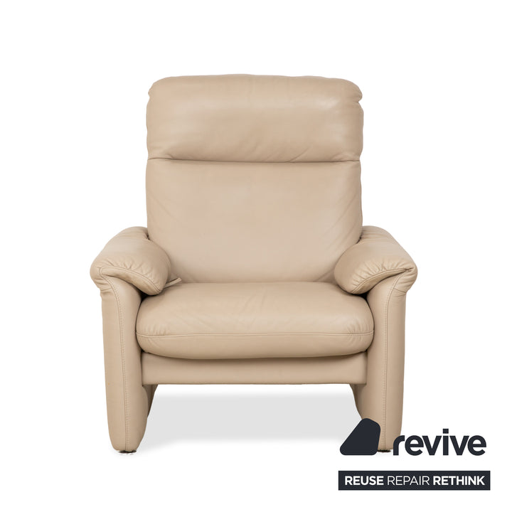 Willi Schillig Fauteuil Ergoline en cuir beige crème fonction manuelle