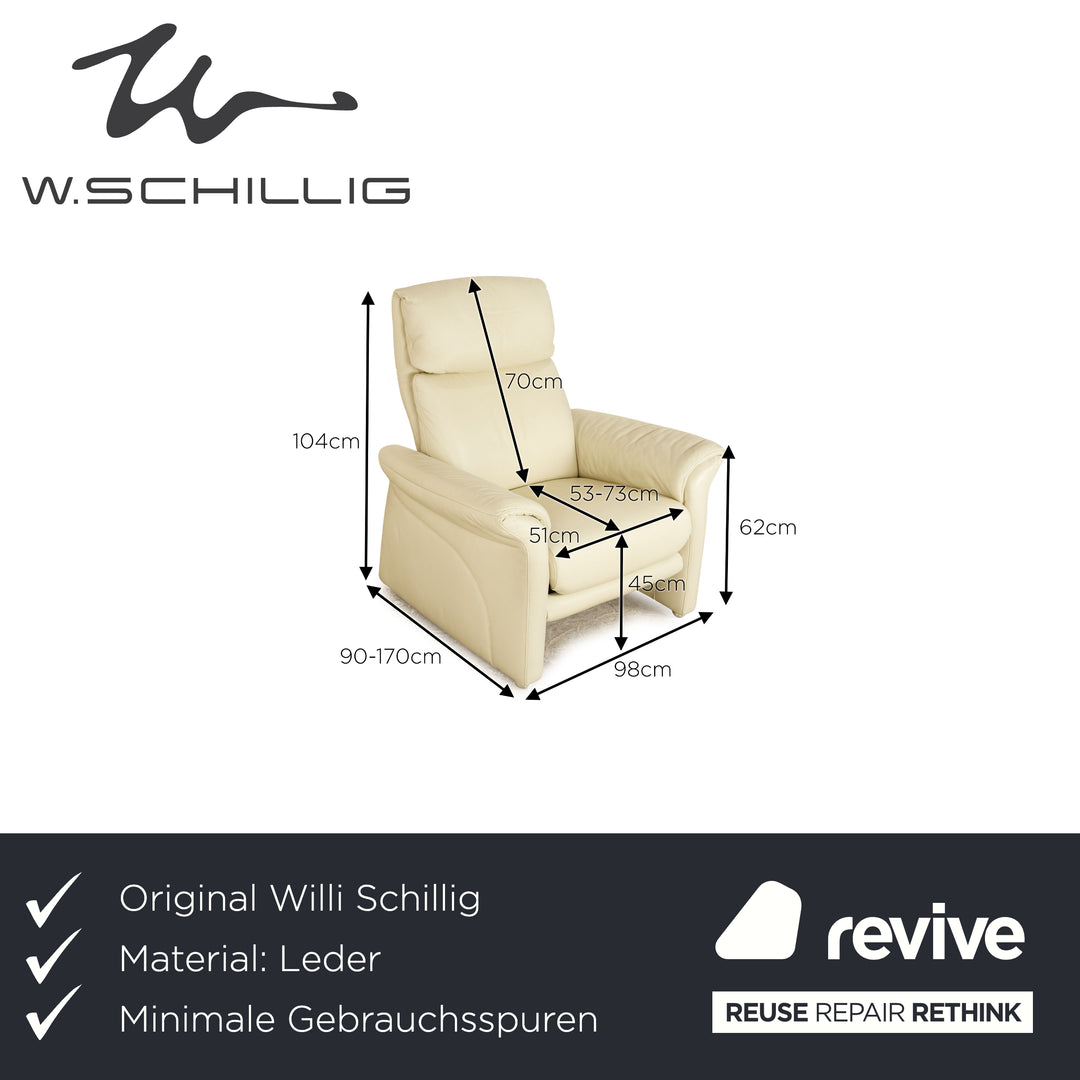 Willi Schillig Ergoline leather armchair cream pistachio electric function