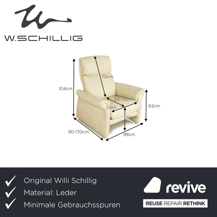 Willi Schillig Ergoline leather armchair cream pistachio electric function