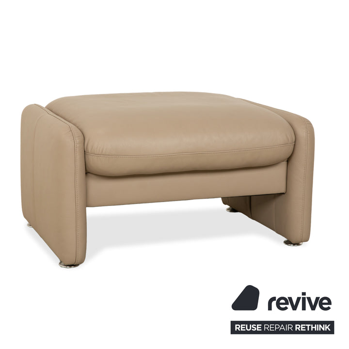 Willi Schillig Ergoline Leder Sessel inkl. Hocker Creme Beige Sofa Couch manuelle Funktion