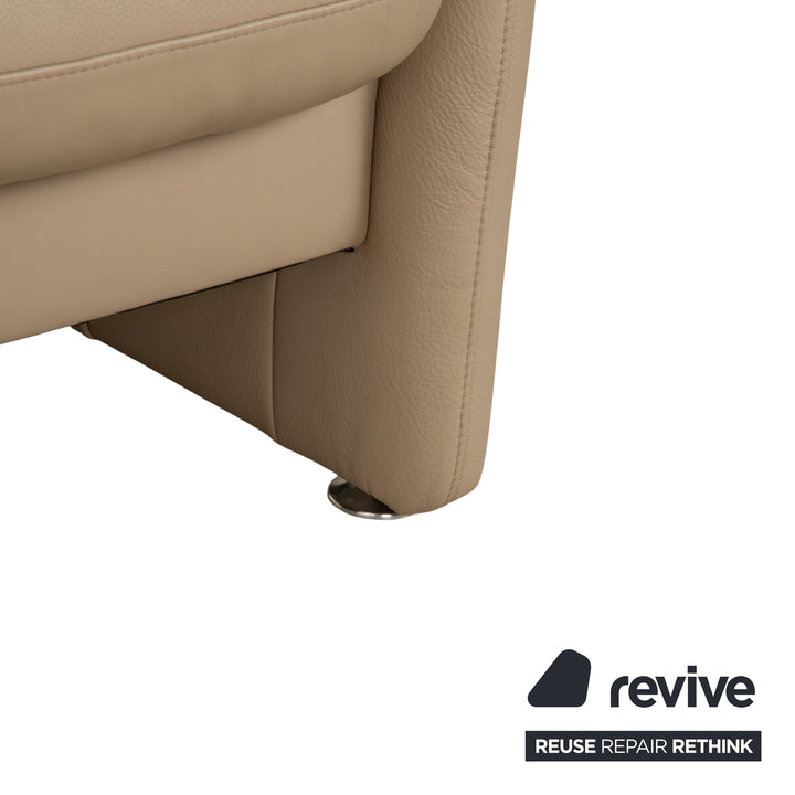 Willi Schillig Ergoline leather armchair including stool cream beige sofa couch manual function