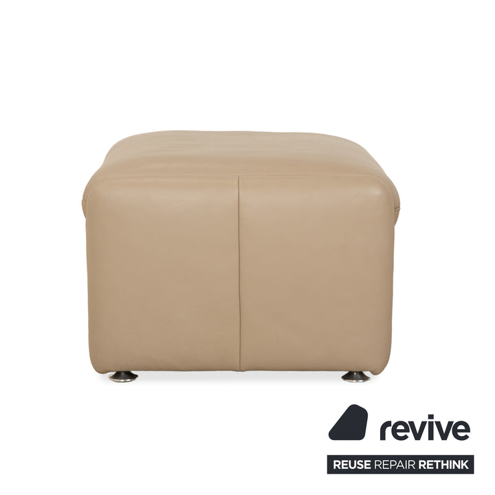 Willi Schillig Ergoline leather armchair including stool cream beige sofa couch manual function