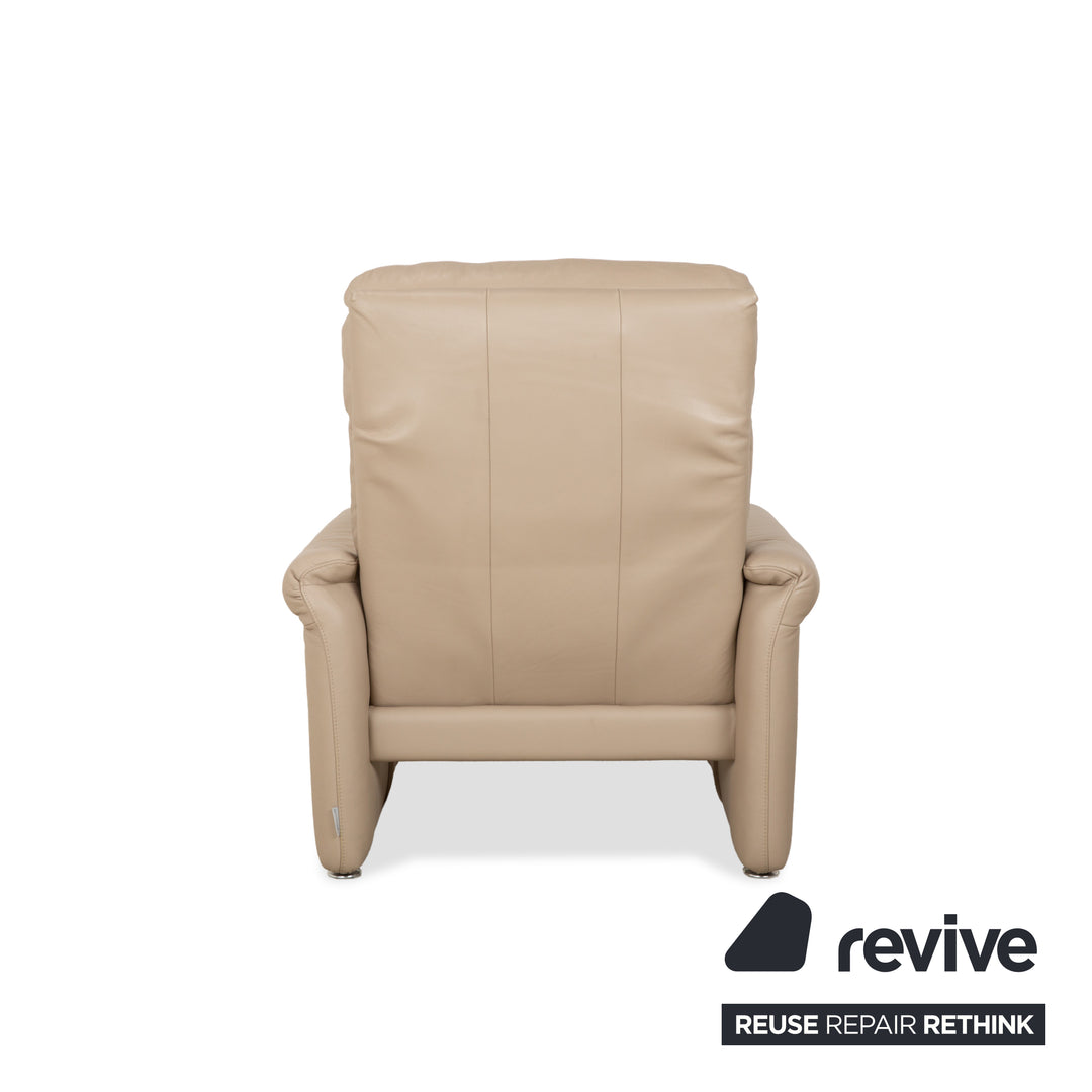 Willi Schillig Ergoline Leder Sessel inkl. Hocker Creme Beige Sofa Couch manuelle Funktion