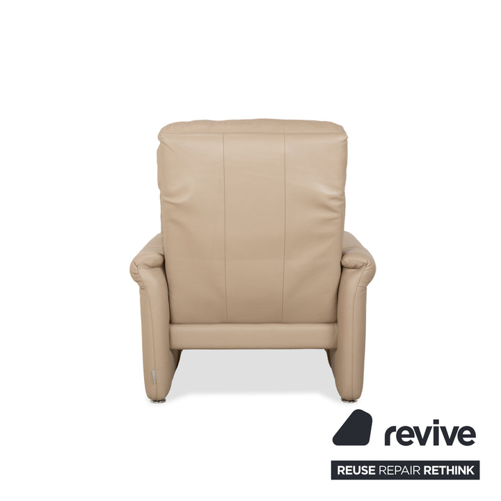 Willi Schillig Ergoline Leder Sessel inkl. Hocker Creme Beige Sofa Couch manuelle Funktion