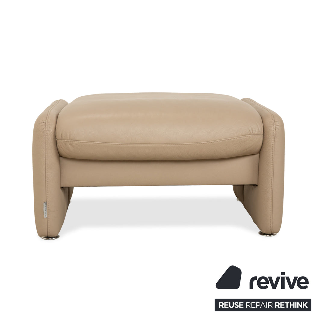 Willi Schillig Ergoline leather armchair including stool cream beige sofa couch manual function