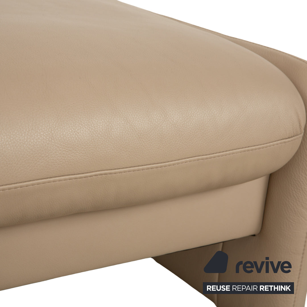 Willi Schillig Ergoline leather armchair including stool cream beige sofa couch manual function