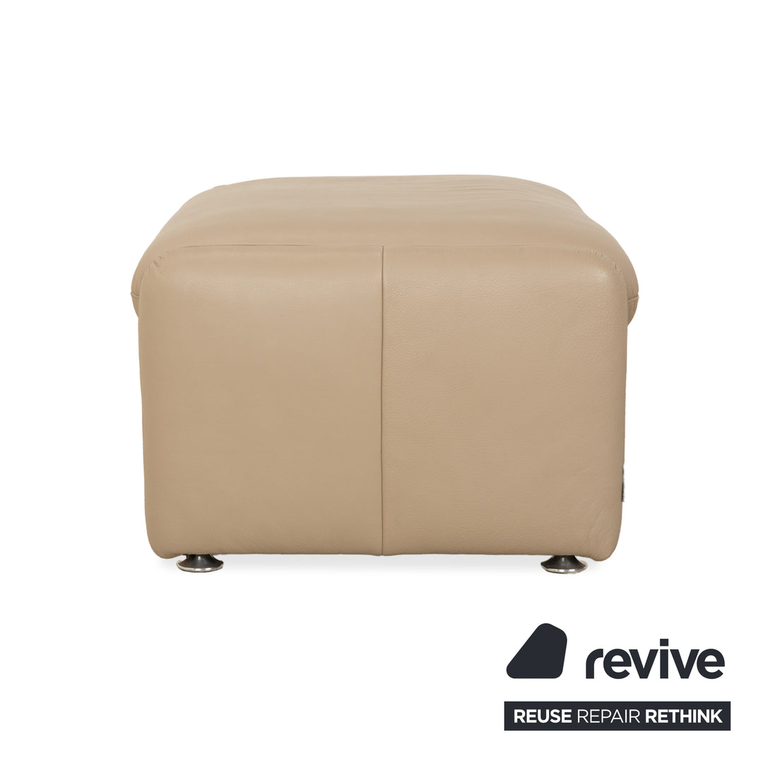 Willi Schillig Ergoline leather armchair including stool cream beige sofa couch manual function