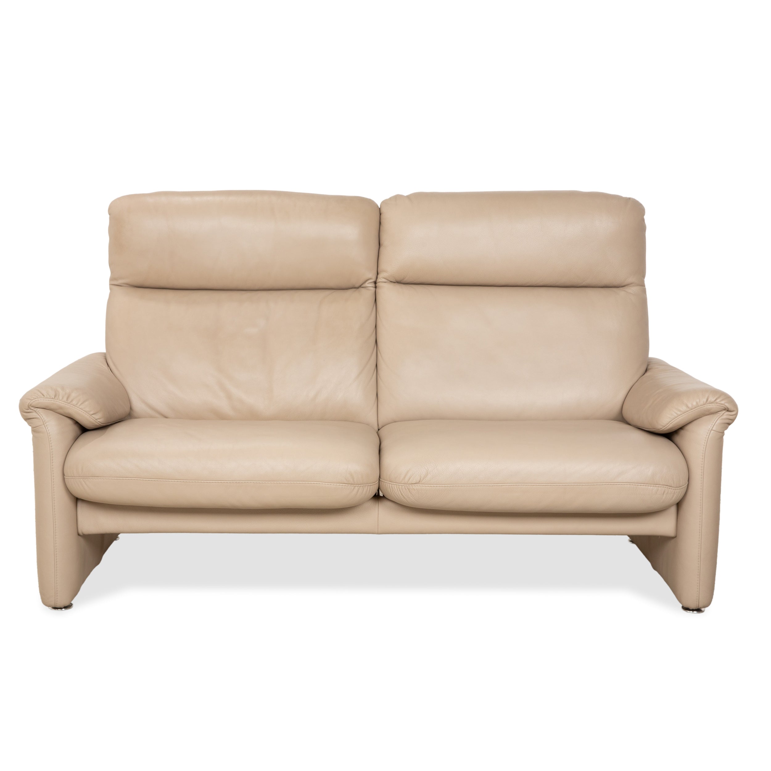 Willi Schillig Ergoline Leder Zweisitzer Creme Beige Sofa Couch manuelle Funktion