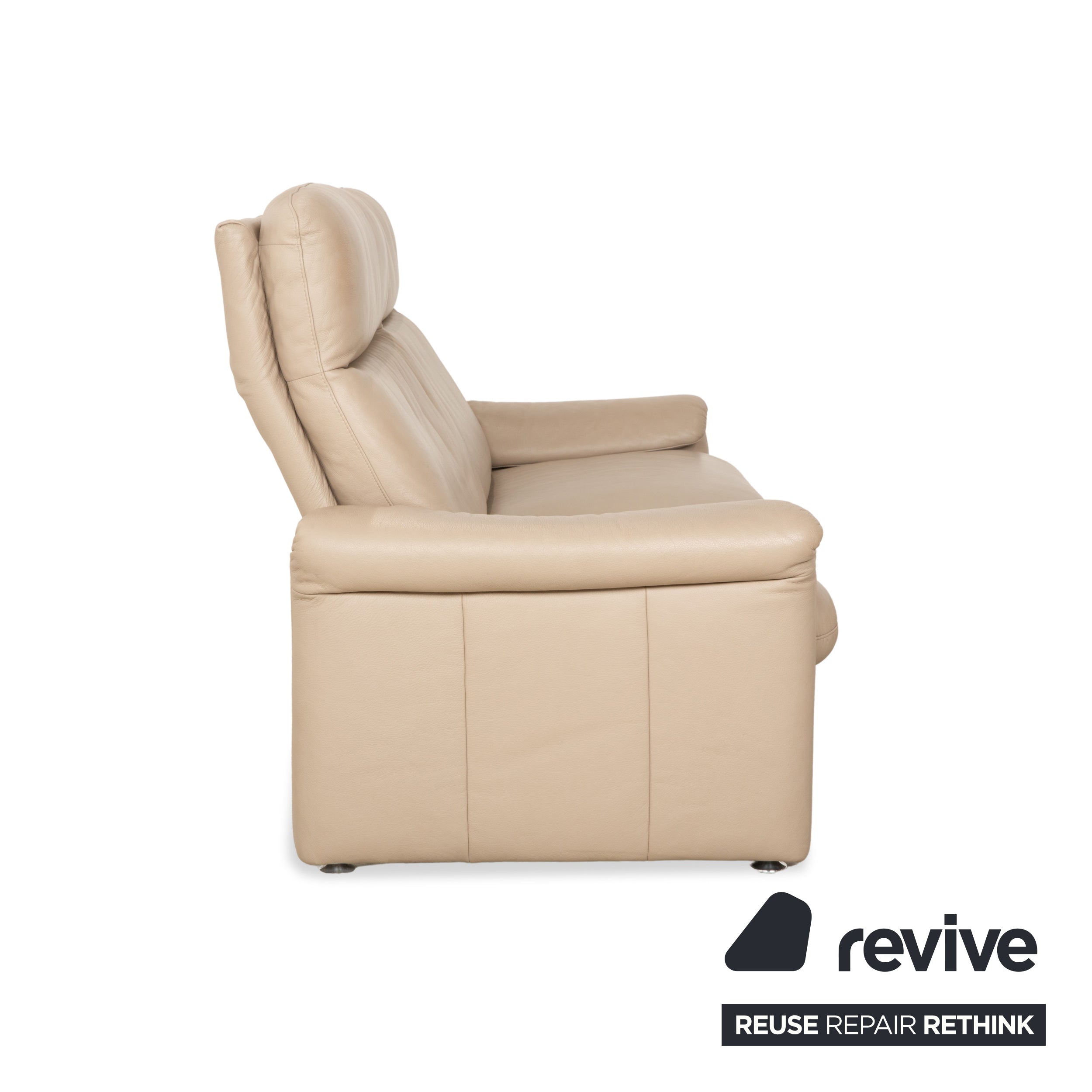 Willi Schillig Ergoline Leder Zweisitzer Creme Beige Sofa Couch manuelle Funktion