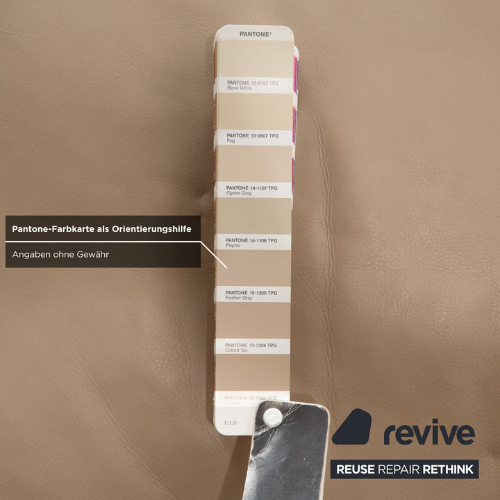 Willi Schillig Ergoline Leder Zweisitzer Creme Beige Sofa Couch manuelle Funktion