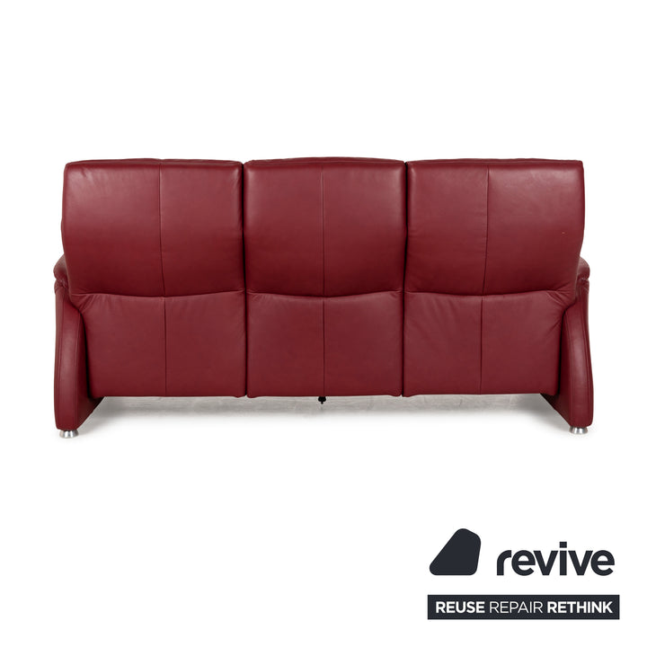 Willi Schillig Ergoline Plus Leder Dreisitzer Rot Sofa Couch manuelle Funktion