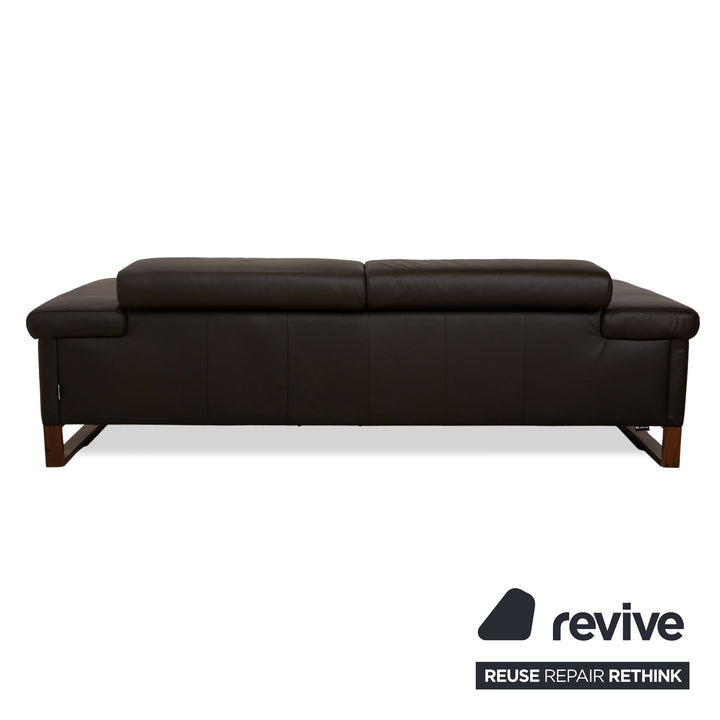 Willi Schillig Finn Leder Dreisitzer elektrische u. manuelle Funktion Dunkelbraun Sofa Couch